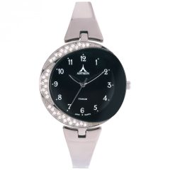   ASTRON 5582-1 női karóra, ezüst színű titánium tok, ezüst színű titánium csat, fekete számlap, keményített ásványüveg, quartz szerkezet, 50 m (5 ATM) vízállóság