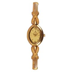   ASTRON 5728-9 női karóra, arany színű fém tok, arany színű fémcsat, pezsgőszínű számlap, keményített ásványüveg, quartz szerkezet, cseppmentes vízállóság