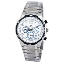 ASTRON 5735-7 férfi karóra, ezüst színű nemesacél tok, ezüst színű nemesacél csat, fehér számlap, keményített ásványüveg, quartz szerkezet, 100 m (10 ATM) vízállóság
