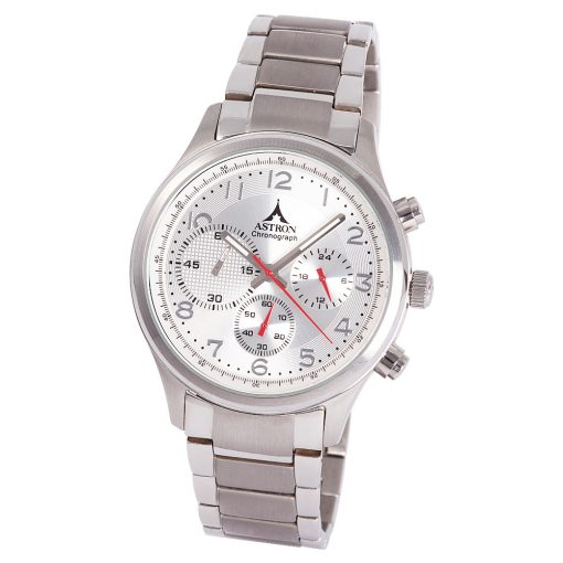 ASTRON 5743-7 férfi karóra, chronograph, ezüst színű nemesacél tok, ezüst színű nemesacél csat, ezüst színű számlap, keményített ásványüveg, quartz szerkezet, 50 m (5 ATM) vízállóság