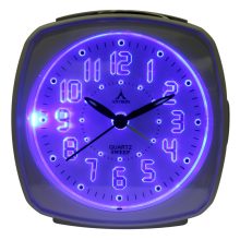 Astron ébresztőóra, quartz, fehér színű műanyag tok, kék színű LED világítás, sweep (halk járású)