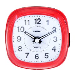   Astron ébresztőóra, quartz, piros színű tok, LED-es fehér számlap