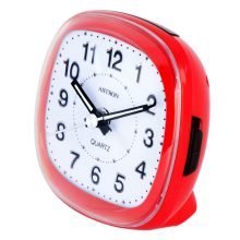 Astron ébresztőóra, quartz, piros színű tok, LED-es fehér számlap