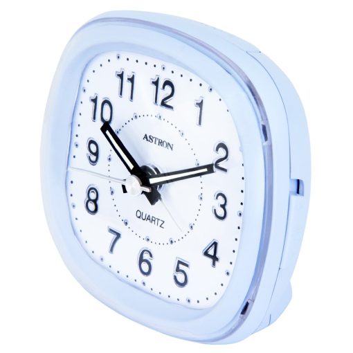 Astron ébresztőóra, quartz, fehér színű tok, kék LED-es számlap