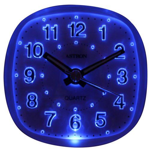 Astron ébresztőóra, quartz, fehér színű tok, kék LED-es számlap