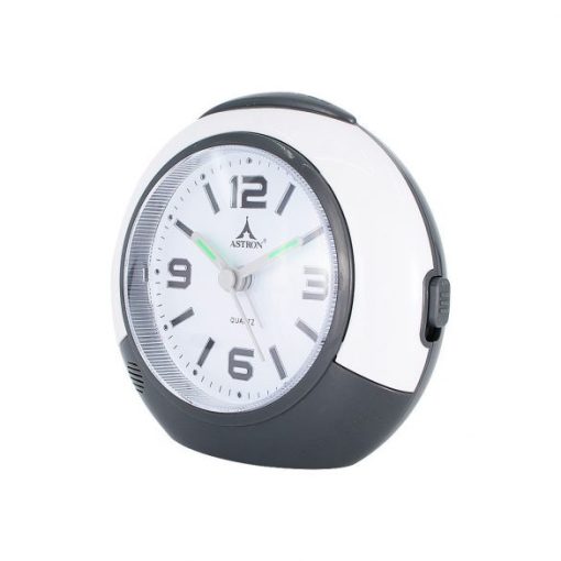 Astron ébresztőóra, quartz, fehér/szürke színű, kék led világítás, sweep, snooze