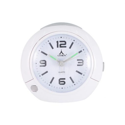 Astron ébresztőóra, quartz, fehér színű, kék led világítás, sweep, snooze