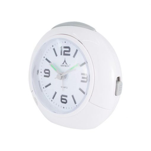 Astron ébresztőóra, quartz, fehér színű, kék led világítás, sweep, snooze