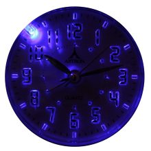 Astron ébresztőóra, quartz, metál szürke színű tok, kék LED-es számlap