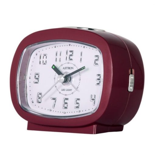 Astron ébresztőóra, quartz, bordó, LED-es számlap