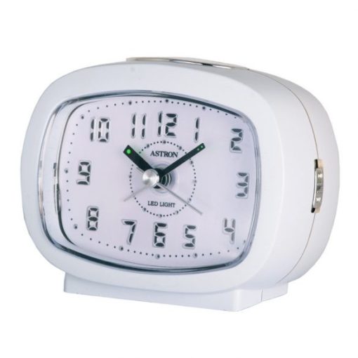 Astron ébresztőóra, quartz, fehér, LED-es számlap