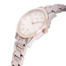 ASTRON 8018-0 elegáns női karóra, bicolor nemesacél tok, bicolor nemesacél csat, fehér számlap, keményített ásványüveg, quartz szerkezet, cseppmentes vízállóság