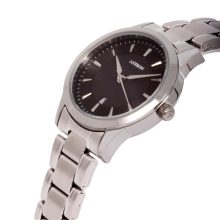 ASTRON 8018-1 elegáns női karóra, ezüst színű nemesacél tok, ezüst színű nemesacél csat, fekete számlap, keményített ásványüveg, quartz szerkezet, cseppmentes vízállóság