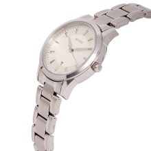 ASTRON 8018-7 elegáns női karóra, ezüst színű nemesacél tok, ezüst színű nemesacél csat, fehér számlap, keményített ásványüveg, quartz szerkezet, cseppmentes vízállóság