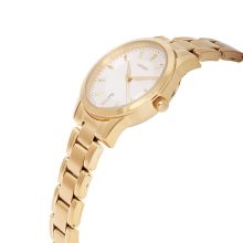 ASTRON 8018-9 elegáns női karóra, arany színű nemesacél tok, arany színű nemesacél csat, fehér számlap, keményített ásványüveg, quartz szerkezet, cseppmentes vízállóság