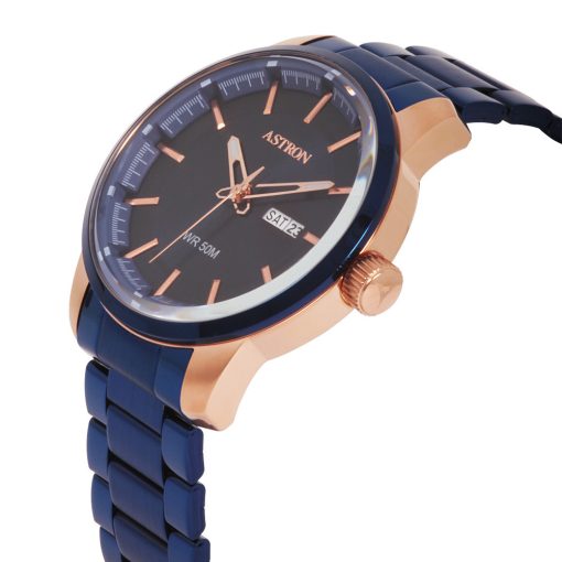 ASTRON 8020-2 sportos férfi karóra, bicolor nemesacél tok, kék nemesacél csat, kék számlap, keményített ásványüveg, quartz szerkezet, 50 m (5 ATM) vízállóság