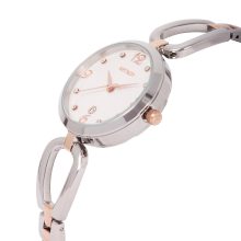 ASTRON 8021-0 női karóra, ékszeróra, bicolor nemesacél tok, bicolor színű nemesacél csat, fehér számlap, keményített ásványüveg, quartz szerkezet, cseppmentes vízállóság