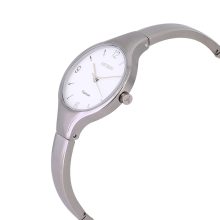 ASTRON 8023-7 női karóra, ékszeróra, ezüst színű titánium tok, ezüst színű titánium csat, fehér számlap, keményített ásványüveg, quartz szerkezet, cseppmentes vízállóság