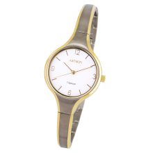 ASTRON 8023-9 női karóra, ékszeróra, bicolor titánium tok, bicolor titánium csat, ezüst színű számlap, keményített ásványüveg, quartz szerkezet, cseppmentes vízállóság