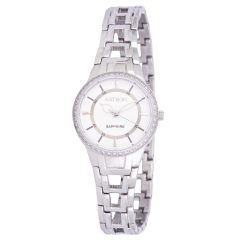   ASTRON 8027-8 női karóra, ékszeróra, ezüst színű nemesacél tok, ezüst színű nemesacél csat, fehér számlap, keményített ásványüveg, quartz szerkezet, cseppmentes vízállóság