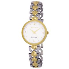   ASTRON 8028-0 női karóra, ékszeróra, bicolor nemesacél tok, bicolor nemesacél csat, fehér számlap, keményített ásványüveg, quartz szerkezet, cseppmentes vízállóság