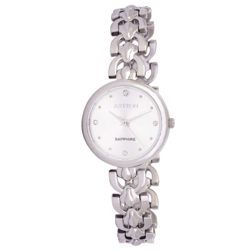 ASTRON 8028-8 női karóra, ékszeróra, ezüst színű nemesacél tok, ezüst színű nemesacél csat, ezüst színű számlap, keményített ásványüveg, quartz szerkezet, cseppmentes vízállóság
