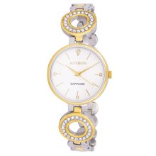 ASTRON 8029-0 női karóra, ékszeróra, bicolor nemesacél tok, bicolor nemesacél csat, fehér számlap, keményített ásványüveg, quartz szerkezet, cseppmentes vízállóság
