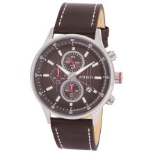 ASTRON 8030-5 sportos férfi karóra, chronograph, ezüst színű nemesacél tok, barna bőrszíj, barna számlap, keményített ásványüveg, quartz szerkezet, 100 m (10 ATM) vízállóság