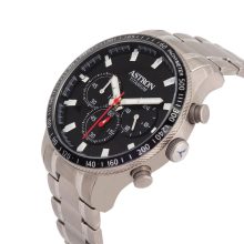 ASTRON 8031-4 sportos férfi karóra, ezüst színű titánium tok, titánium csat, fekete számlap, keményített ásványüveg, chronograph quartz szerkezet, 100 m (10 ATM) vízállóság