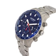 ASTRON 8031-5 sportos férfi karóra, ezüst színű titánium tok, titánium csat, kék számlap, keményített ásványüveg, chronograph quartz szerkezet, 100 m (10 ATM) vízállóság