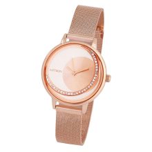 ASTRON 8032-0 női karóra, ékszeróra, rózsaarany színű nemesacél tok, rózsaarany színű nemesacél csat, különleges számlap, keményített ásványüveg, quartz szerkezet, cseppmentes vízállóság