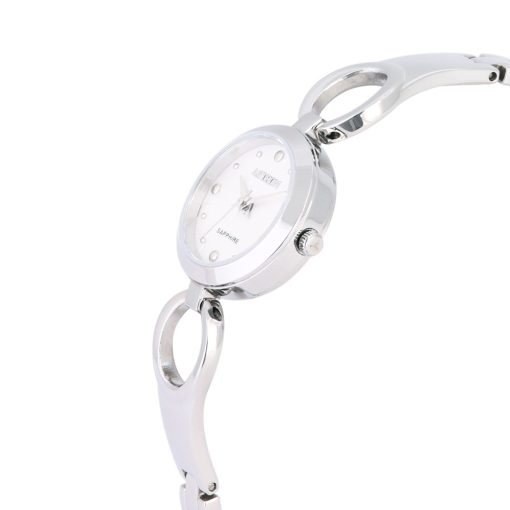 ASTRON 8034-7 női karóra, ékszeróra, ezüst színű nemesacél tok, ezüst színű nemesacél csat, fehér számlap, zafírüveg, quartz szerkezet, cseppmentes vízállóság