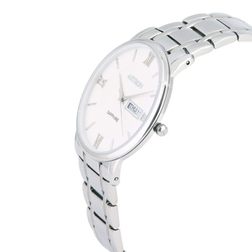 ASTRON 8036-7 férfi karóra, ezüst színű nemesacél tok, ezüst színű nemesacél csat, fehér számlap, zafírüveg, quartz szerkezet, cseppmentes vízállóság