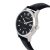   ASTRON 8039-1 férfi karóra, ezüst színű nemesacél tok, fekete bőrszíj, fekete számlap, keményített ásványüveg, quartz szerkezet, 100 m (10 ATM) vízállóság