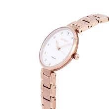 ASTRON 8044-0 női karóra, rózsaarany színű titánium tok, titánium csat, fehér számlap, keményített ásványüveg, quartz szerkezet, 50 m (5 ATM) vízállóság