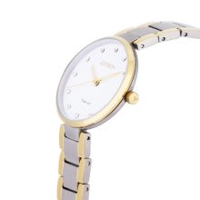 ASTRON 8044-9 női karóra, bicolor (arany) színű titánium tok, titánium csat, fehér számlap, keményített ásványüveg, quartz szerkezet, 50 m (5 ATM) vízállóság