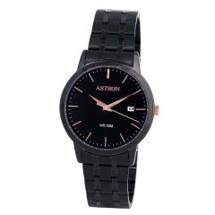   ASTRON 8045-1 férfi karóra, fekete színű nemesacél tok, fekete színű nemesacél csat, fekete számlap, keményített ásványüveg, quartz szerkezet, 50 m (5 ATM) vízállóság