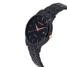 ASTRON 8045-1 férfi karóra, fekete színű nemesacél tok, fekete színű nemesacél csat, fekete számlap, keményített ásványüveg, quartz szerkezet, 50 m (5 ATM) vízállóság