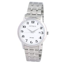 ASTRON 8045-7 férfi karóra, ezüst színű nemesacél tok, ezüst színű nemesacél csat, fehér számlap, keményített ásványüveg, quartz szerkezet, 50 m (5 ATM) vízállóság