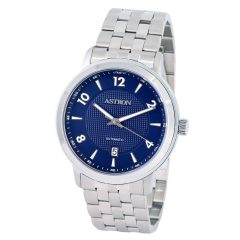   ASTRON 8052-2 férfi karóra, ezüst színű anemesacél tok, ezüst színű nemesacél csat, kék számlap, keményített ásványüveg, mechanikus automata szerkezet, WR50M vízállóság