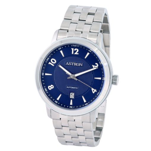 ASTRON 8052-2 férfi karóra, ezüst színű anemesacél tok, ezüst színű nemesacél csat, kék számlap, keményített ásványüveg, mechanikus automata szerkezet, WR50M vízállóság