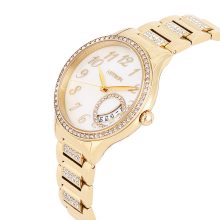 ASTRON 8054-9 női karóra, arany színű nemesacél tok és csat, fehér / gyöngyház színű számlap, keményített ásványüveg, quartz szerkezet, 50 m (5 ATM) vízállóság