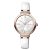   ASTRON 8056-0 női karóra, rózsaarany színű acél tok, fehér színű bőrszíj, ezüst színű számlap, keményített ásványüveg, quartz szerkezet, cseppmentes (3 ATM) vízállóság