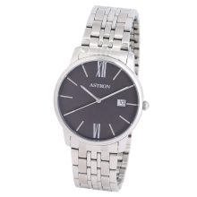 ASTRON 8057-5 férfi karóra, ezüst színű nemesacél tok, ezüst színű nemesacél csat, sötétszürke számlap, keményített ásványüveg, quartz szerkezet, 5 ATM vízállóság