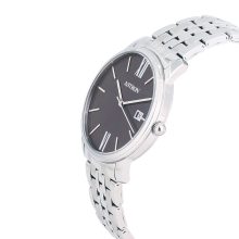 ASTRON 8057-5 férfi karóra, ezüst színű nemesacél tok, ezüst színű nemesacél csat, sötétszürke számlap, keményített ásványüveg, quartz szerkezet, 5 ATM vízállóság