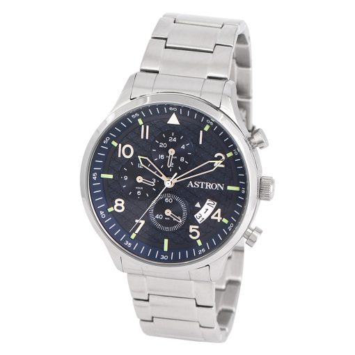 ASTRON 8059-2 férfi karóra, ezüst színű nemesacél tok, ezüst színű nemesacél csat, kék számlap, keményített ásványüveg, quartz szerkezet, 5 ATM vízállóság
