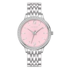   ASTRON 8064-6 női karóra, ékszeróra, ezüst színű nemesacél tok, ezüst színű nemesacél csat, rózsaszín számlap, keményített ásványüveg, quartz szerkezet, WR 50M vízállóság