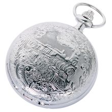 Astron férfi zsebóra, quartz, ezüst színű tok (vonatos), arab számos fehér számlap