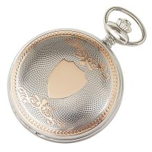 Astron férfi zsebóra, quartz, bicolor (ezüst + rózsaarany) színű tok (pajzsos), római számos fehér számlap