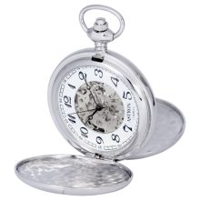 Astron férfi zsebóra, mechanikus (skeleton), ezüst színű tok, arab számos számlap